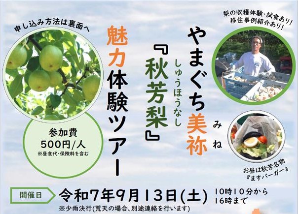 画像:【9月13日(土)開催!】やまぐち美祢“秋芳梨”魅力体験ツアー
